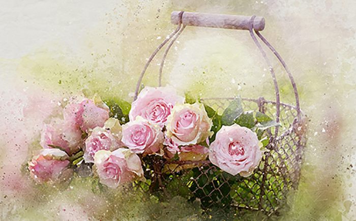 Hadiah Baskets watercolor-roses